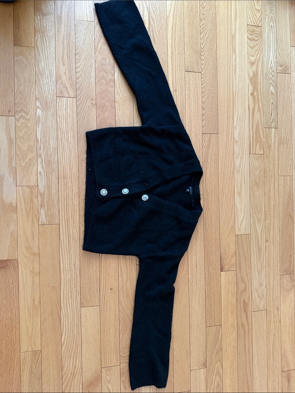 Dynamite Black Button-Front Cardigan